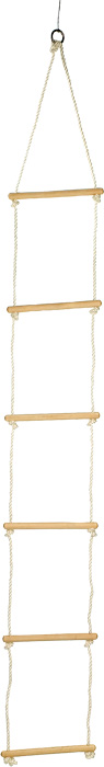 Échelle de Corde à 6 Barreaux en Bois (200 cm)