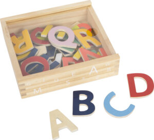 Coffret de 37 Lettres Magnétiques en Bois - Alphabet Coloré