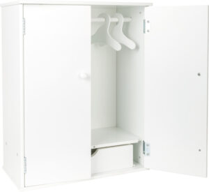 Armoire de Poupée Spacieuse en Bois Blanc