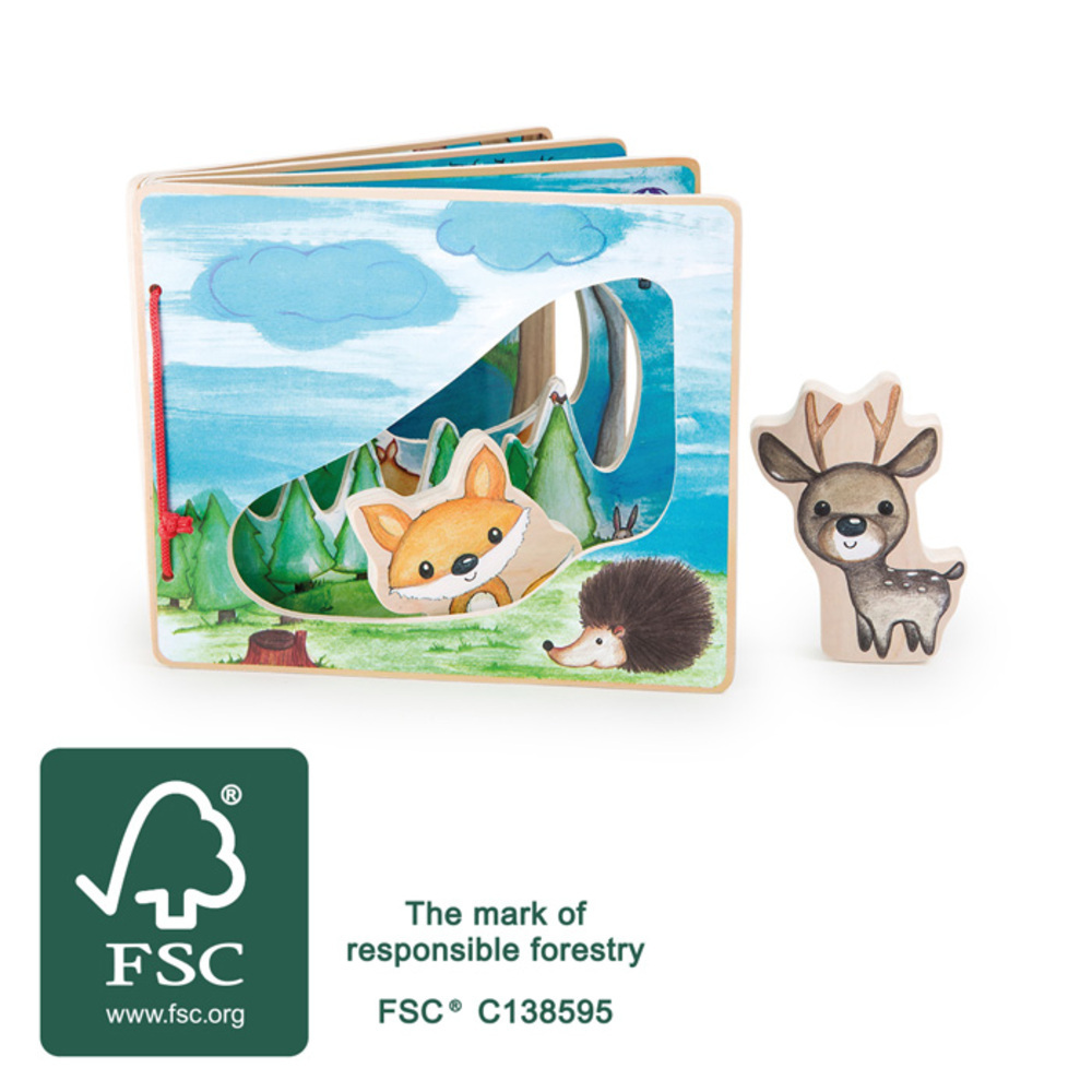 Livre d'Éveil Interactif en Bois - La Forêt et ses Animaux – Image 5