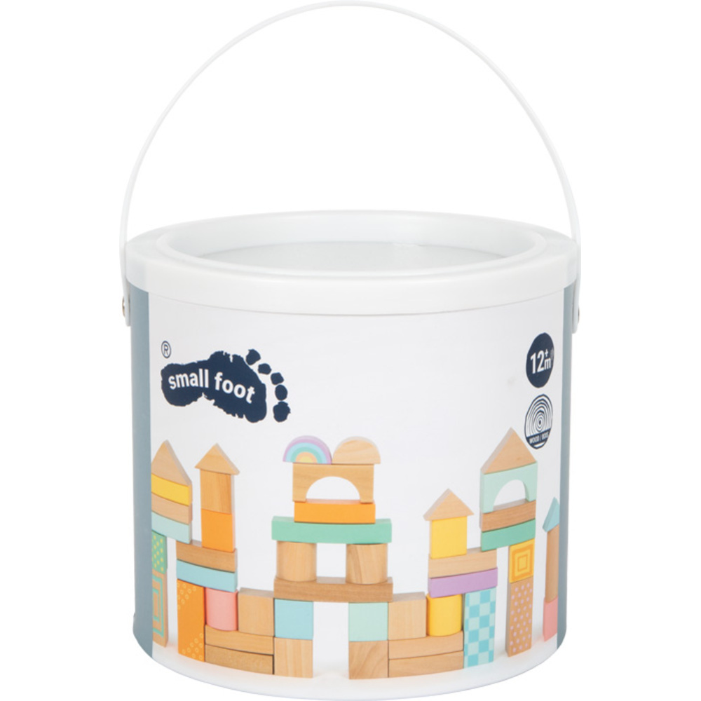 Set de 50 Blocs de Construction en Bois - Collection Pastel – Image 5