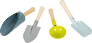 Set de 4 Outils de Jardinage et Sable - Métal & Bois