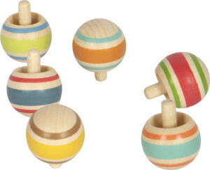 Set de 6 Toupies Magiques Basculantes en Bois