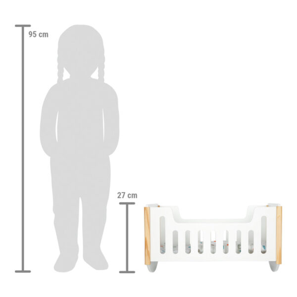 Small Foot Berceau De Poupée Little Button Junior 54x28 Cm Bois Blanc