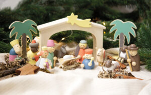 Crèche de Noël en Bois - Set Complet de 15 Pièces
