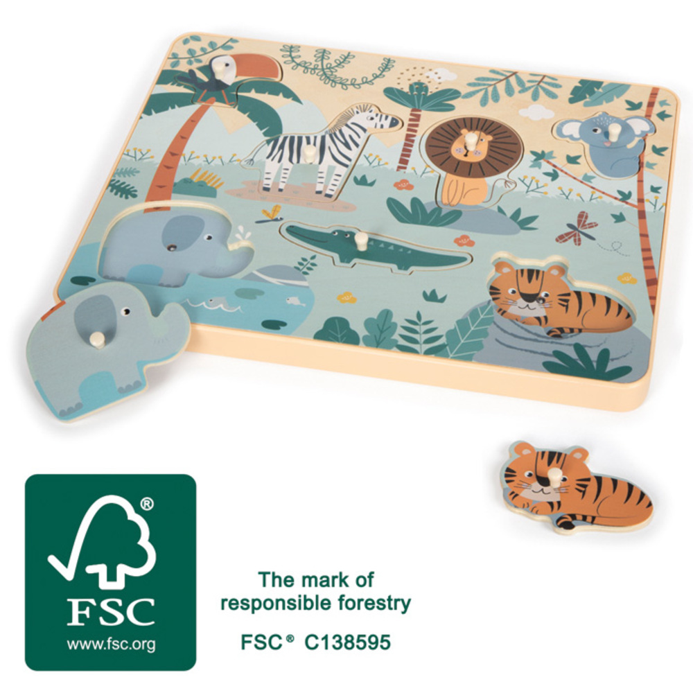 Puzzle Sonore d'Encastrement "Safari" - Bois FSC® – Image 4