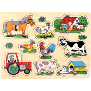 Puzzle d'Encastrement "La Ferme" - 9 Pièces à Boutons