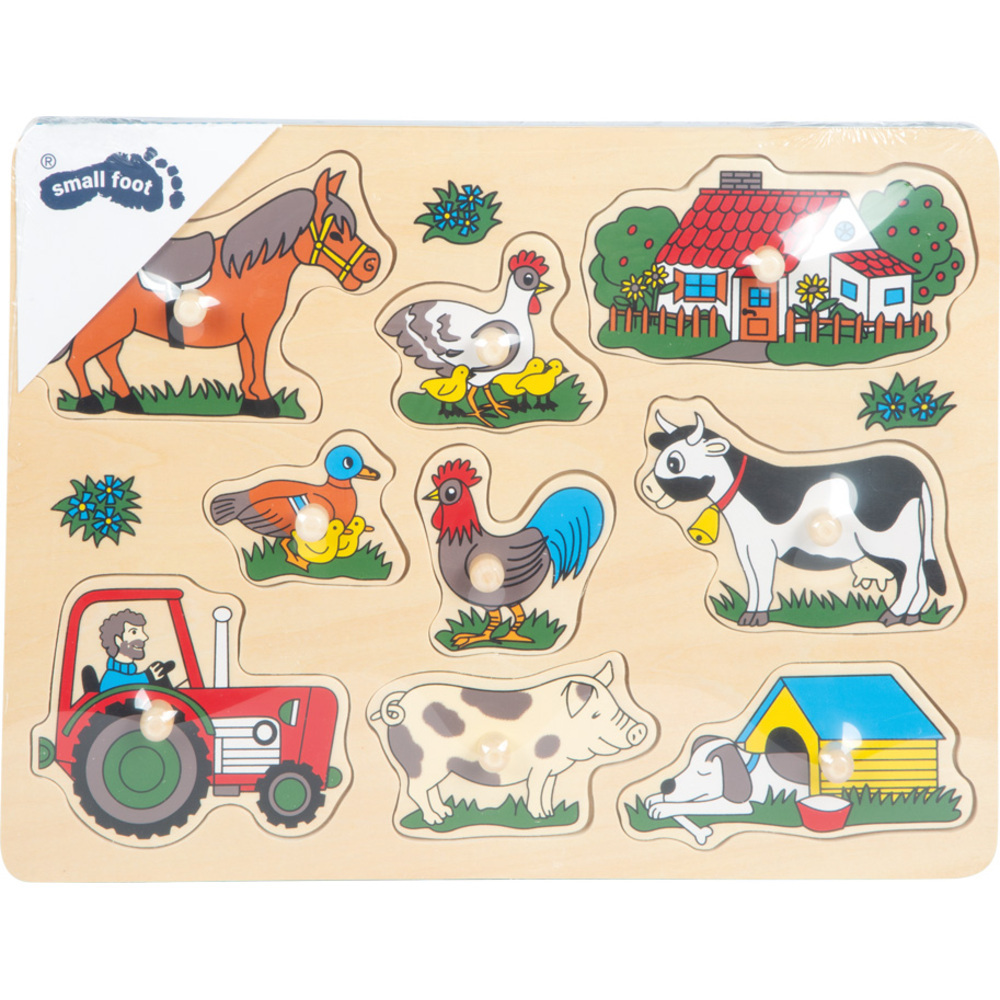 Puzzle d'Encastrement "La Ferme" - 9 Pièces à Boutons – Image 2