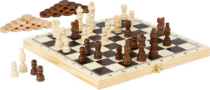 Coffret de Jeux de Stratégie 3 en 1 - Échecs, Dames & Backgammon