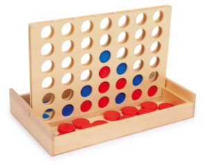 Jeu de Stratégie "4 en Ligne" en Bois - Format Voyage