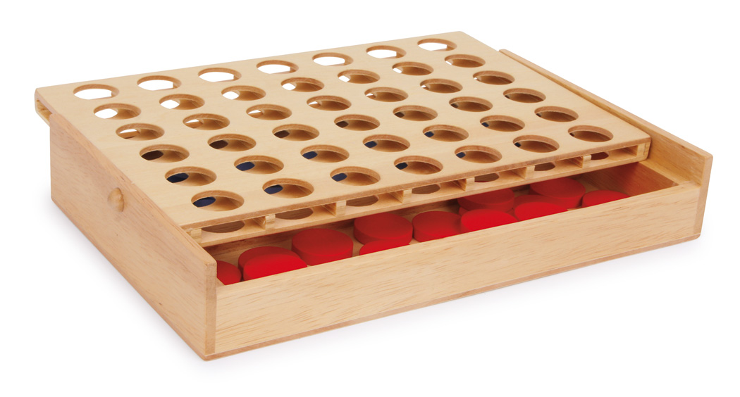 Jeu de Stratégie "4 en Ligne" en Bois - Format Voyage – Image 2