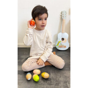 Set de 5 Œufs Musicaux en Bois - Éveil Sonore & Rythme