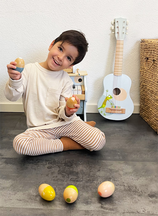 Set de 5 Œufs Musicaux en Bois - Éveil Sonore & Rythme – Image 5